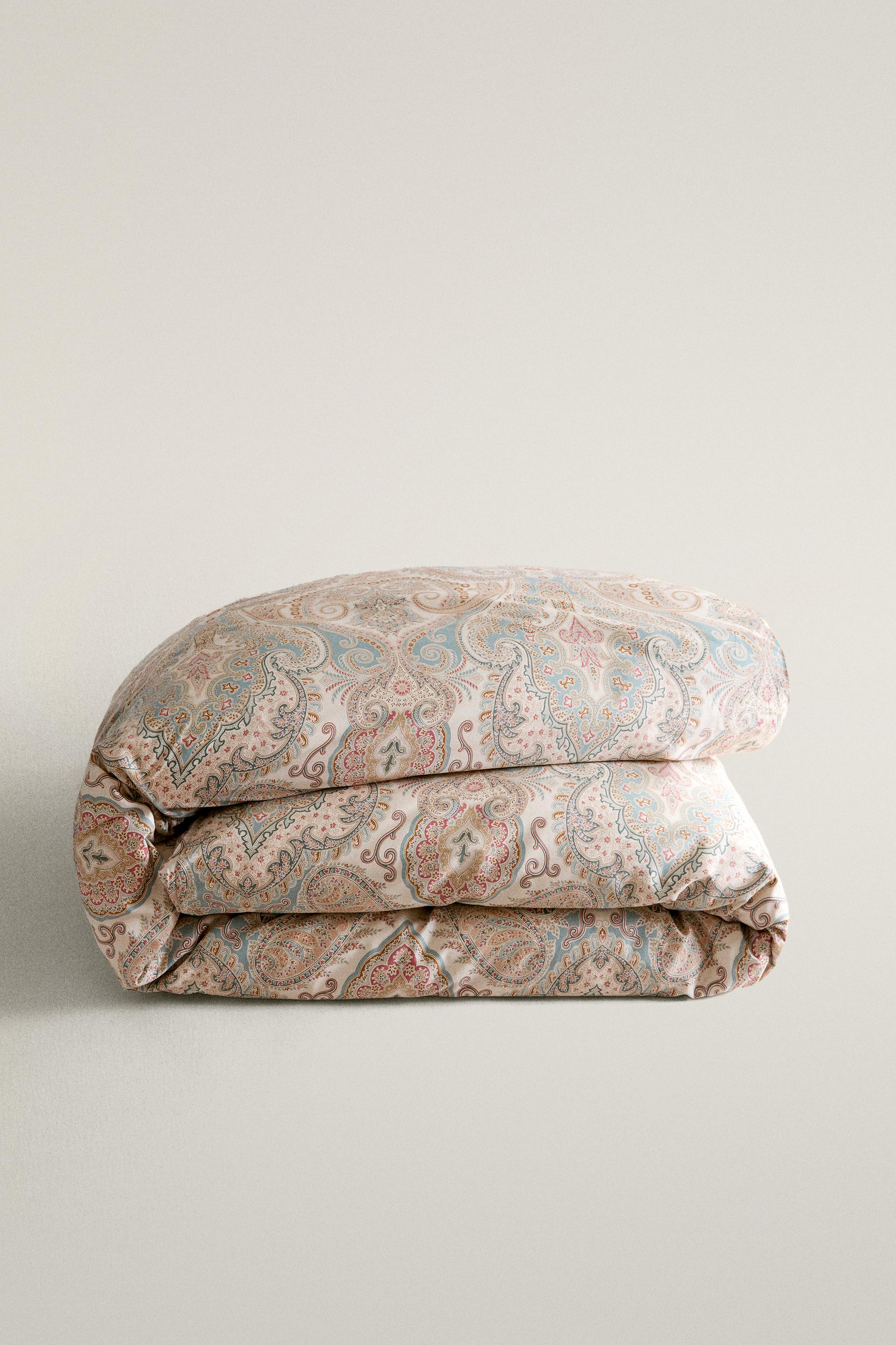 HOUSSE DE COUETTE SATIN MOTIF CACHEMIRE
